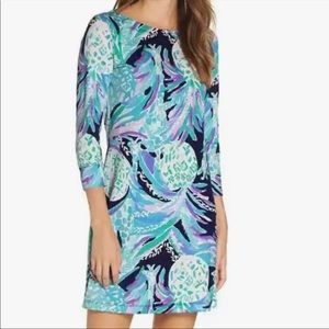 Lilly Pulitzer Hollee Dress Style 30059 Bright Navy Alotta Colada Size XL NWOT